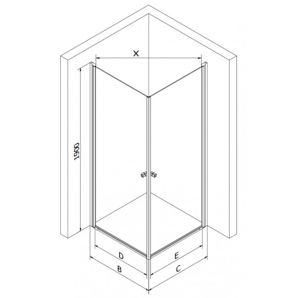 Душова кабіна MEXEN PRETORIA DUO 90x90 CHROME