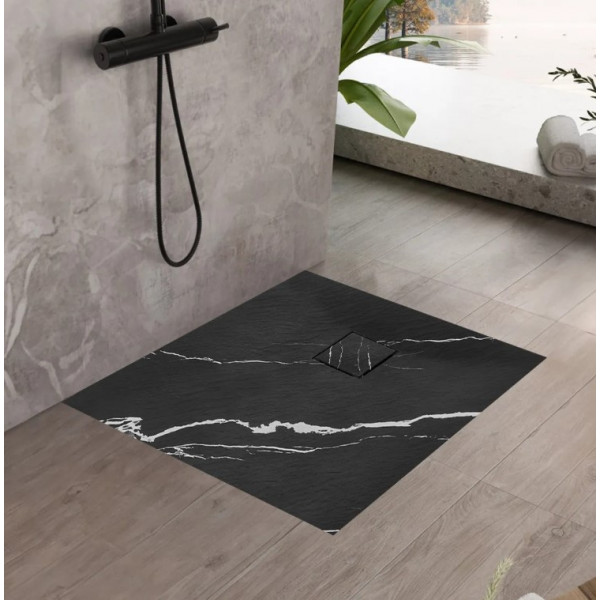 Душевой поддон REA MAGNUM 90x90 CARRARA BLACK