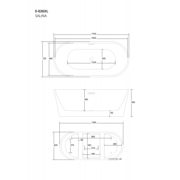 Ванна CORSAN SALINA 170*72 отдельностоящая