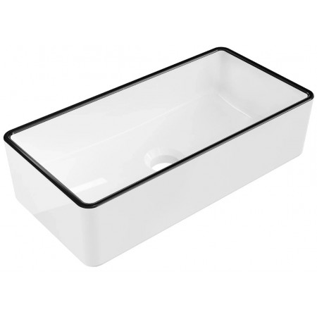 Умивальник (раковина) MEXEN NADIA 46 WHITE BLACK EDGE накладний