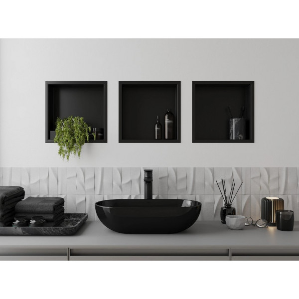 Вбудована полиця MEXEN X-Wall-R 30 BLACK з обідком *