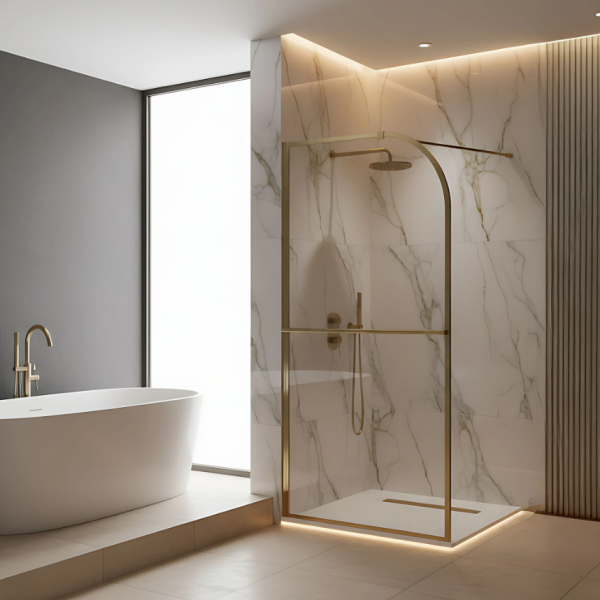 Душевая стенка REA SKY 120 BRUSHED GOLD