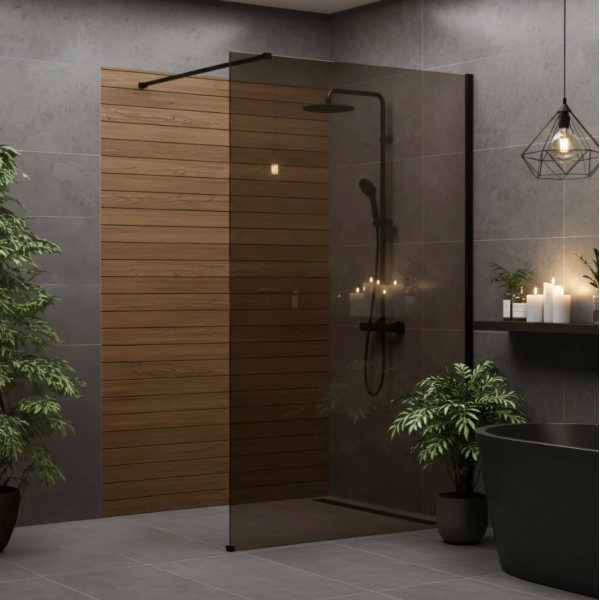 Душевая стенка REA FLEXI 140 BROWN BLACK