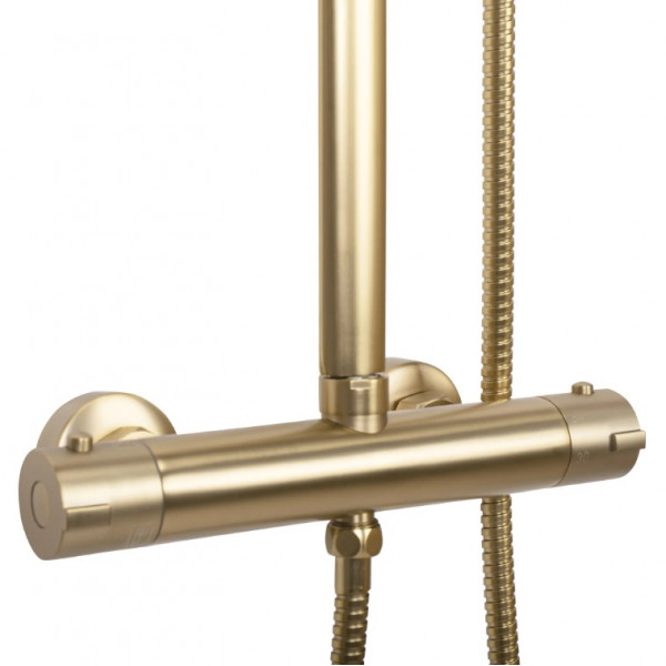 Душевой гарнитур REA TOM BRUSHED GOLD матовое золото с термостатом