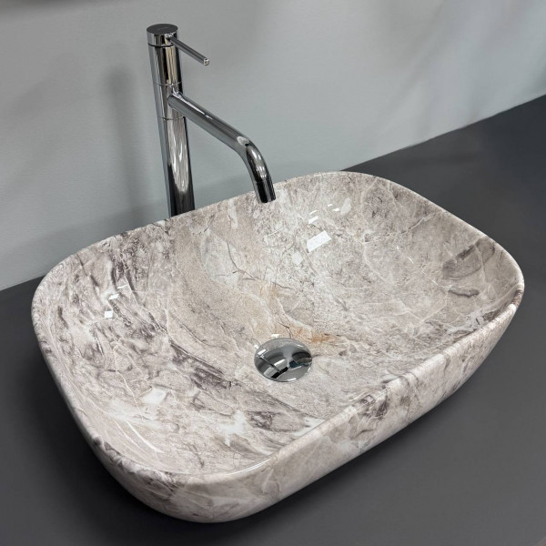Умывальник (раковина) VBI RAVENNA STONE GLOSSY накладной