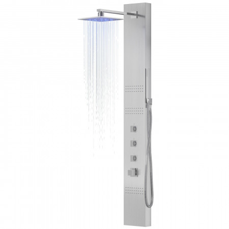 Душова панель CORSAN NEO INOX LED з термостатом