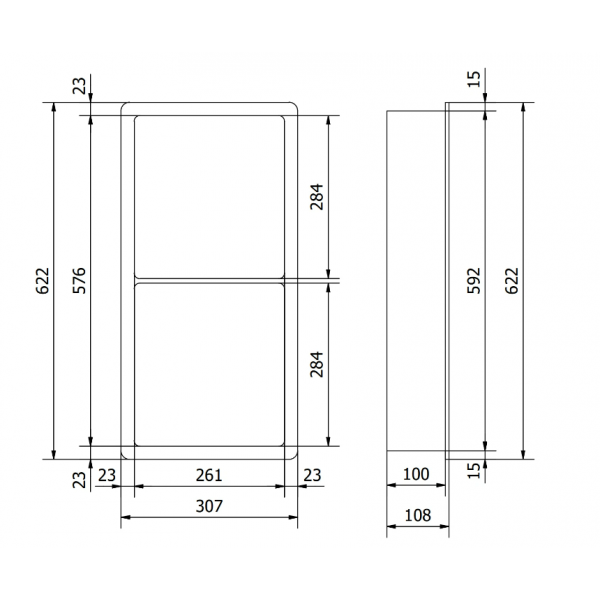 Вбудована полиця MEXEN X-Wall-K 60 WHITE з обідком