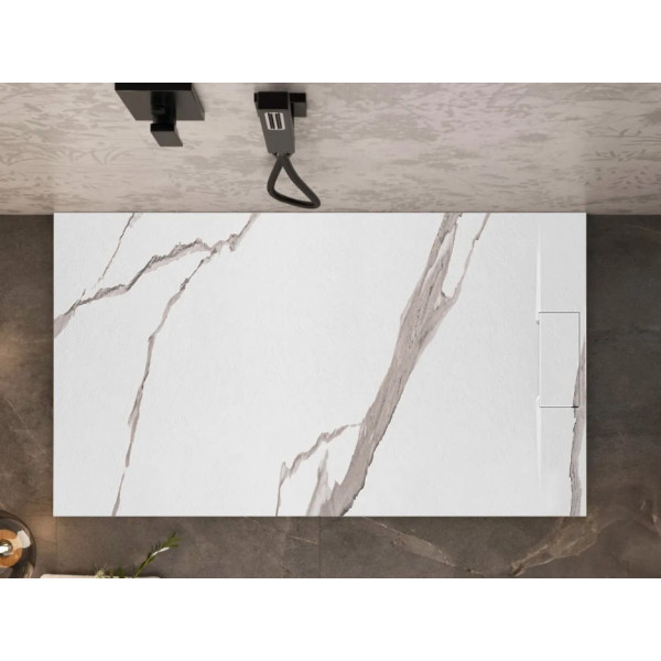 Душевой поддон REA BAZALT 80x100 CARRARA WHITE