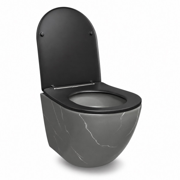 Подвесной унитаз VBI VULCANO GREY STONE MATT TORNADO