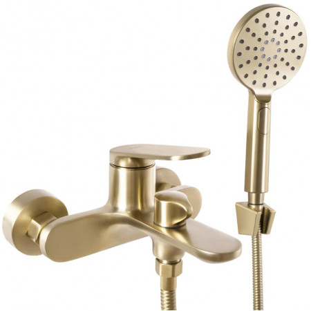 Смеситель для ванны и душа REA MARCO BRUSHED GOLD настенный с изливом