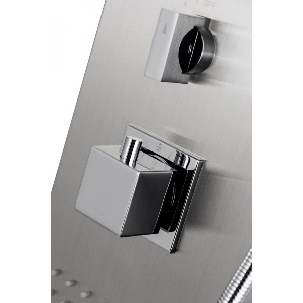 Душова панель CORSAN NEO INOX LED з виливом та термостатом