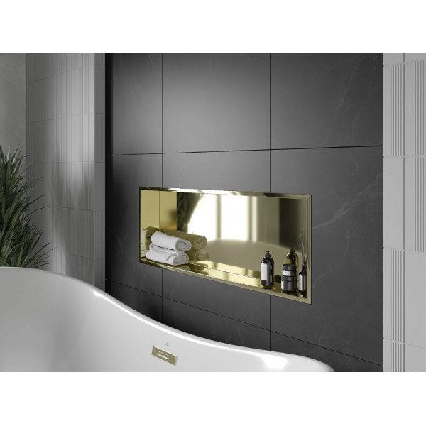 Вбудована полиця MEXEN X-Wall-R 90 GOLD з обідком