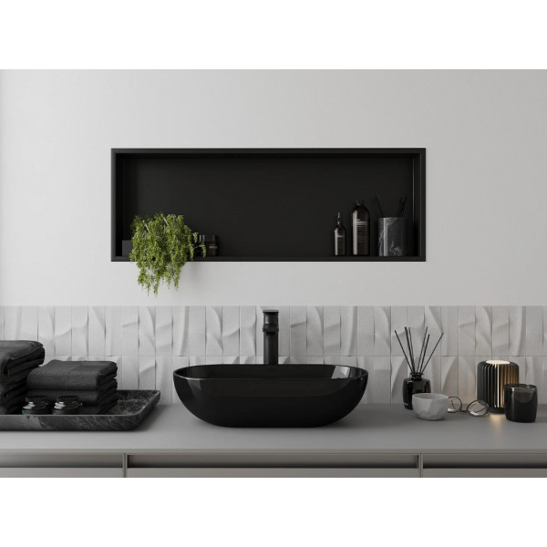 Вбудована полиця MEXEN X-Wall-R 90 BLACK з обідком