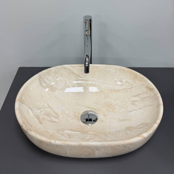 Умывальник (раковина) VBI MODENA S BEIGE STONE GLOSSY накладной