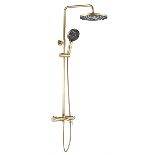 Душевой гарнитур REA LUNGO STRIPE BRUSHED GOLD с изливом