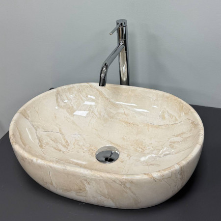 Умывальник (раковина) VBI MODENA S BEIGE STONE GLOSSY накладной