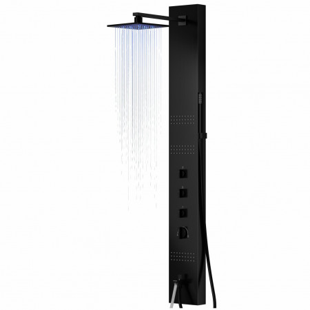 Душова панель CORSAN NEO BLACK LED з виливом