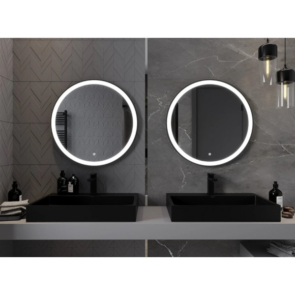 Дзеркало MEXEN ESSO 70 BLACK LED кругле