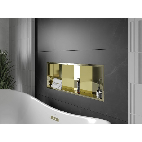 Вбудована полиця MEXEN X-Wall-R 90 GOLD з обідком