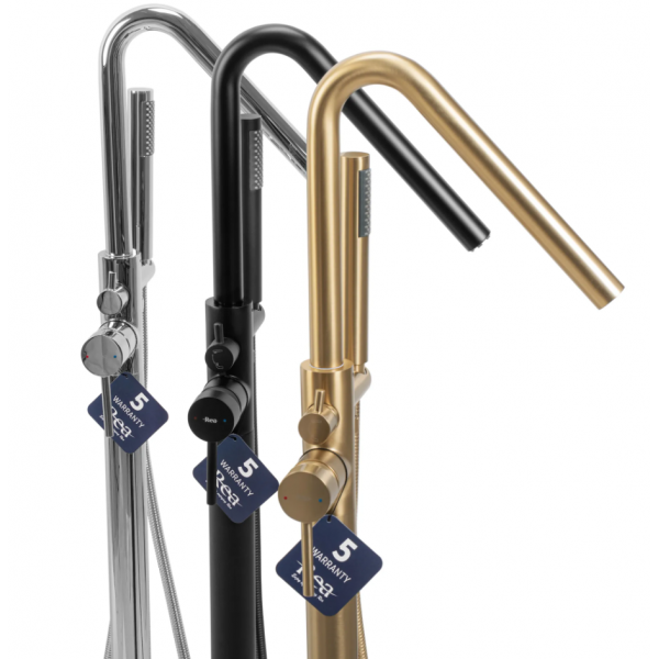 Смеситель для ванны REA  ARAS BRUSHED GOLD напольный