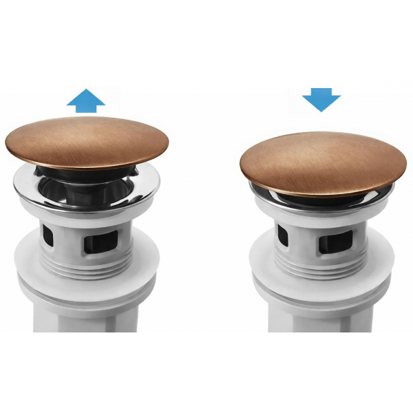 Мебельный сифон REA FLOW + CLICK-CLACK BRUSHED COPPER универсальный