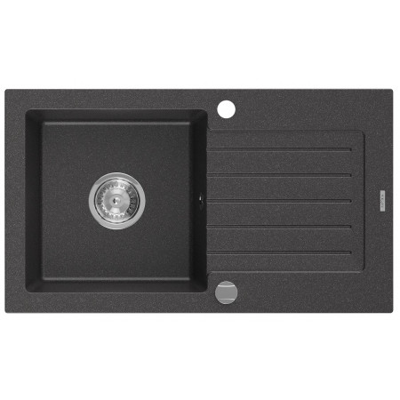 Гранітна кухонна мийка MEXEN PABLO BLACK GRANITE + сифон CHROME