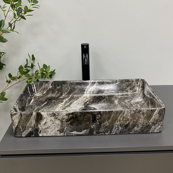 Умывальник (раковина) VBI TRIEST ANTHRACITE MARBLE накладной