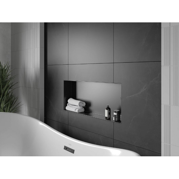Вбудована полиця MEXEN X-Wall-NR 75 BLACK без обідка