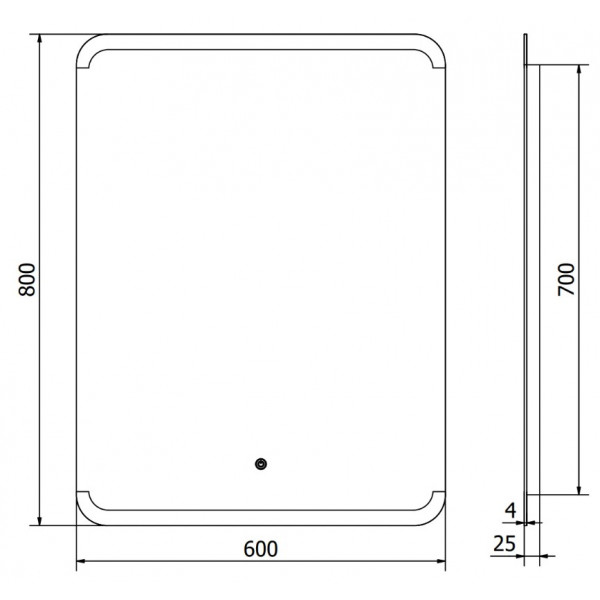 Дзеркало MEXEN NIDA 60x80 LED прямокутне