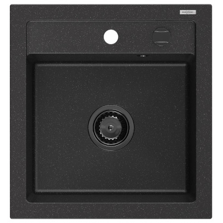 Гранітна кухонна мийка MEXEN VITO BLACK SILVER + сифон BLACK