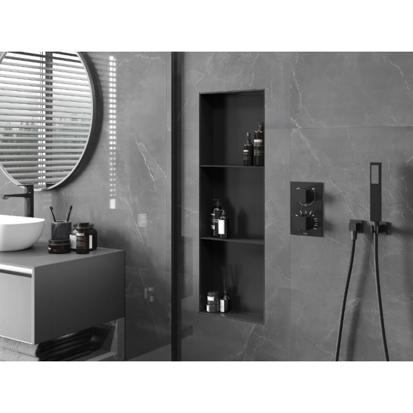 Вбудована полиця MEXEN X-Wall-NR 90 BLACK без обідка