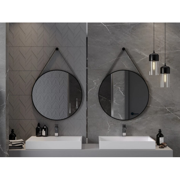 Дзеркало MEXEN STRING 70 BLACK кругле