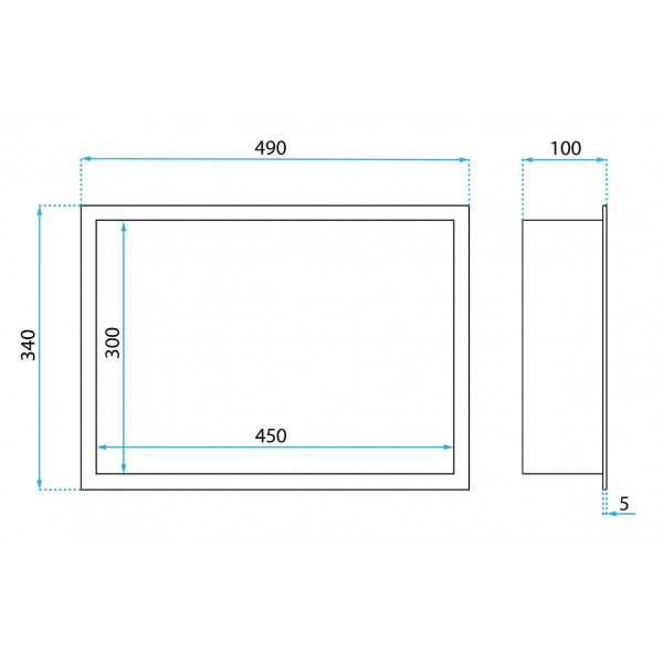 Встраиваемая полка REA 30X45 NICKEL BRUSHED с ободком