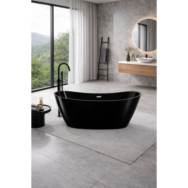 Ванна VBI MARMOLADA BLACK 170 x 75 отдельностоящая