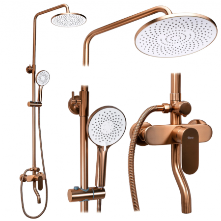 Душевой гарнитур REA DROP BRUSHED COPPER с изливом