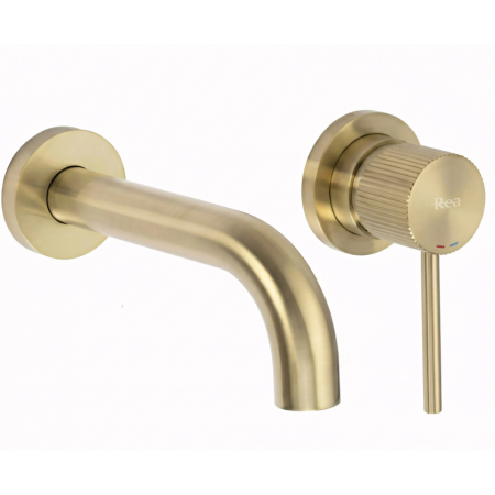 Смеситель для раковины REA LUNGO STRIPE BRUSHED GOLD + BOX скрытого монтажа