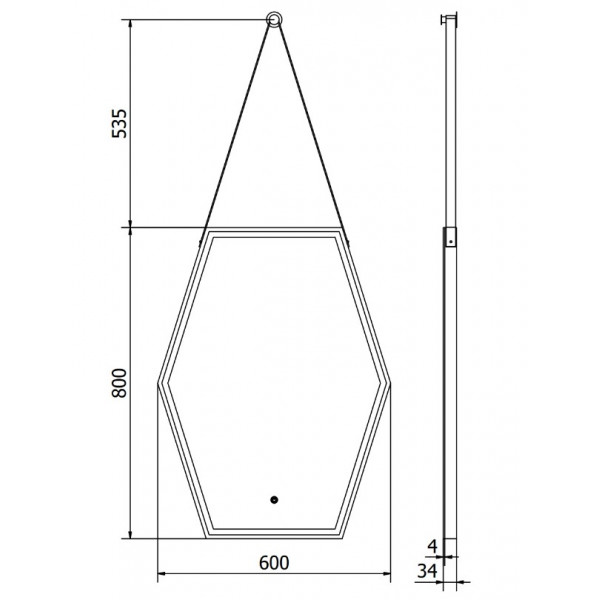 Дзеркало MEXEN ORLA 60x80 LED нестандартне
