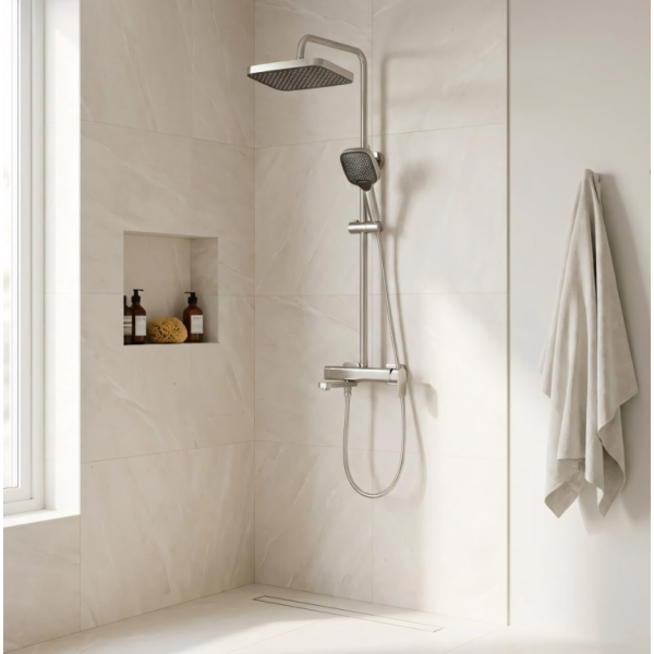 Душевой гарнитур REA ARLO NICKEL BRUSHED с изливом