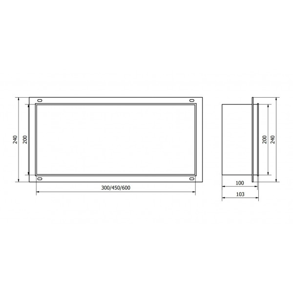 Вбудована полиця MEXEN X-Wall-NR 30x20 WHITE без обідка
