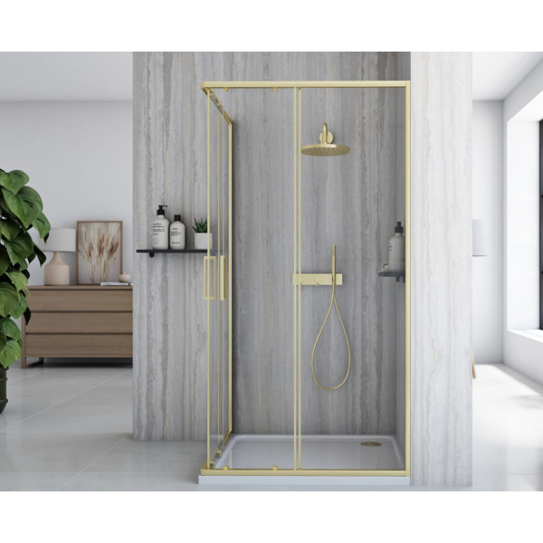 Душевая кабина REA CITY 80х100 BRUSHED GOLD