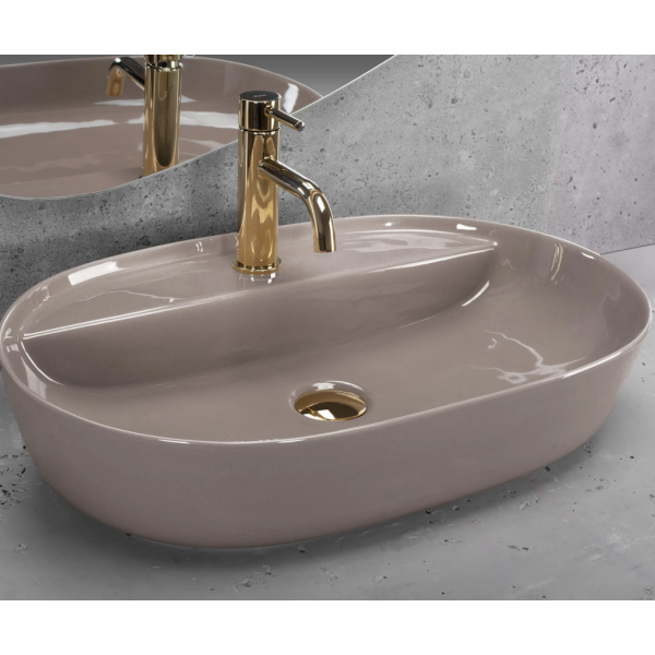 Умывальник (раковина) REA AURA 61 BEIGE SHINY накладной