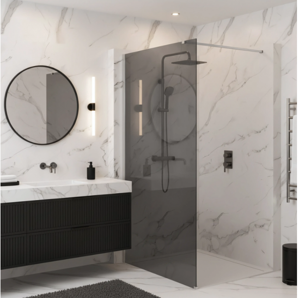 Душевая стенка REA FLEXI 130 GREY CHROME