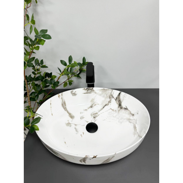 Умывальник (раковина) VBI UDINE CARRARA GLOSSY накладной