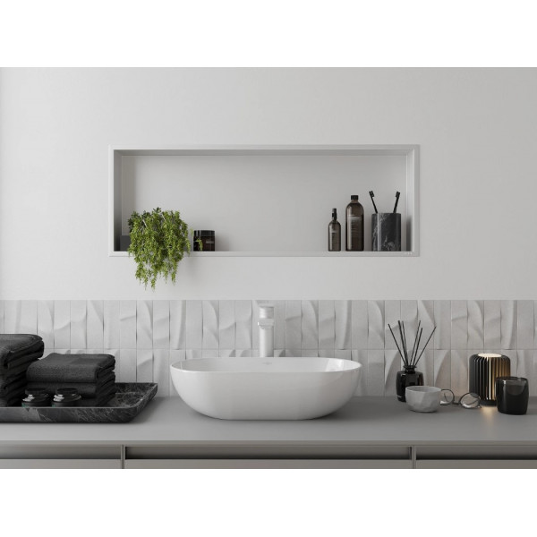 Вбудована полиця MEXEN X-Wall-R 90 WHITE з обідком
