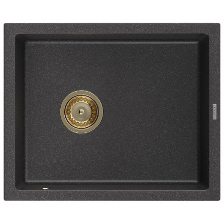 Гранітна кухонна мийка MEXEN PEDRO BLACK GRANITE + сифон GOLD