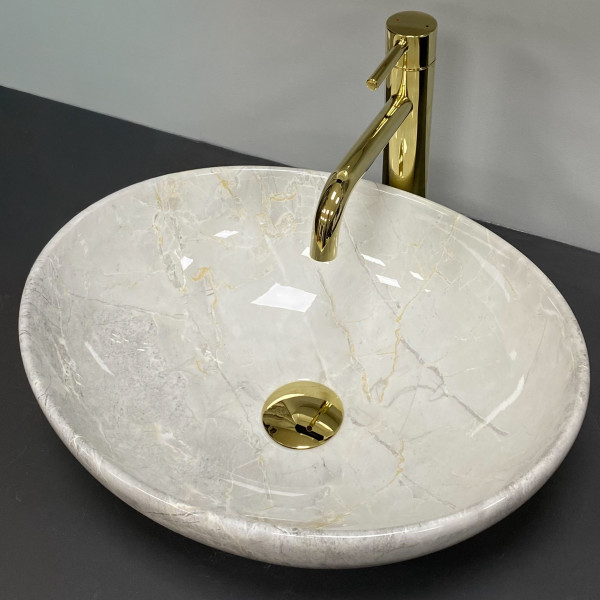 Умывальник (раковина) VBI PARMA LIGHT STONE GLOSSY накладной
