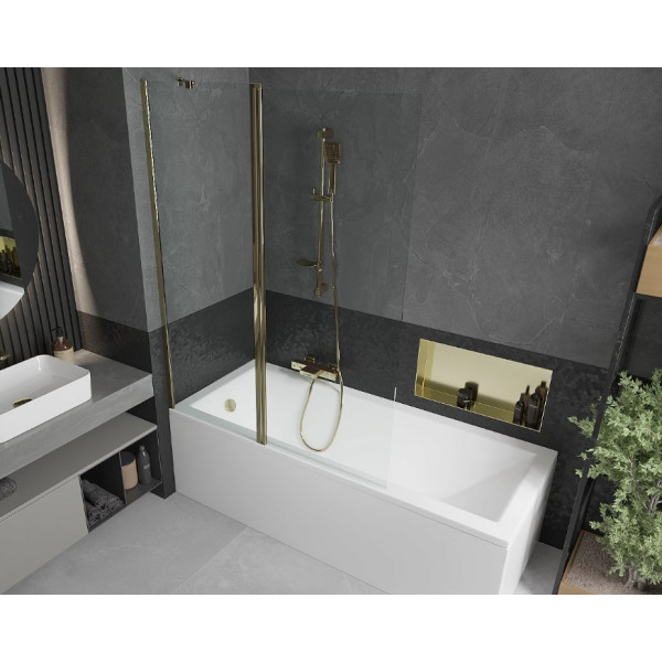 Шторка для ванни MEXEN FLIP 120 GOLD рухома
