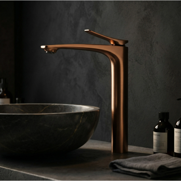 Смеситель для раковины REA VISION BRUSHED COPPER высокий