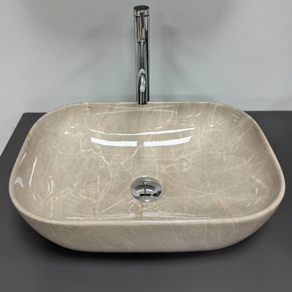 Умывальник (раковина) VBI RAVENNA BEIGE STONE GLOSSY накладной