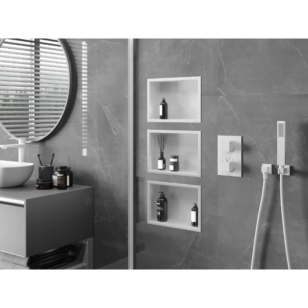 Вбудована полиця MEXEN X-Wall-R 30x20 WHITE з обідком